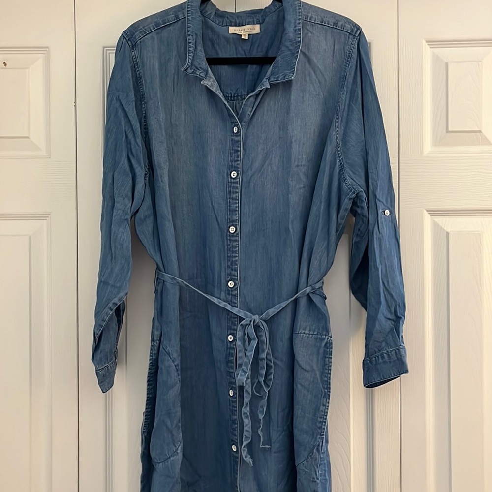 Side Stitch Women's Plus Size Shirt Dress / 2X